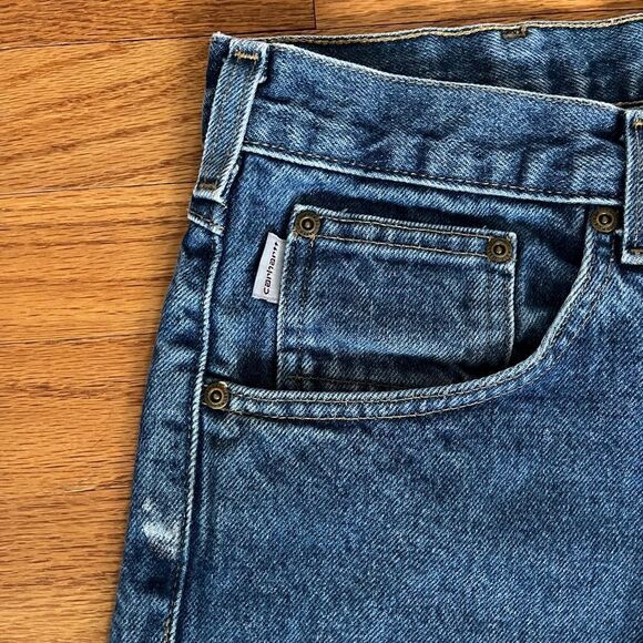 CARHARTT RELAXED FIT MEN'S DENIM BLUE JEANS MEDIUM WASH | SIZE 36 X 30 - Picture 3 of 9